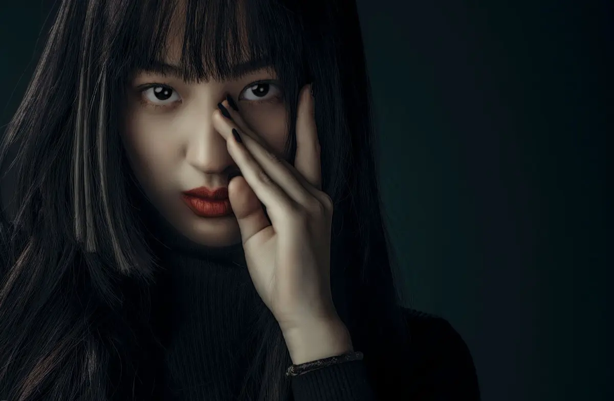 Close up of wispy bangs on hair